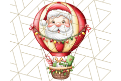 Santa Sleigh Ride Clipart PNG, Flying Reindeer Christmas Art Product Image 3