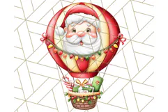 Santa Sleigh Ride Clipart PNG, Flying Reindeer Christmas Art Product Image 3