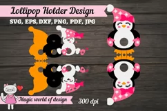 Penguin girl lollipop Holder svg, papercut template Product Image 3