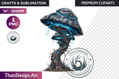 Glowing Fantasy Mushrooms PNG, Magic Mushroom Clipart Product Image 1