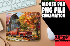 Classic Fall Pickup Mouse Pad Design PNG Print Product Image 1