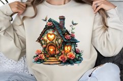 Valentines Day Fairy Houses Clipart PNG Product Image 1