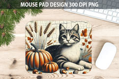 Cat Mouse pad Sublimation - Thanksgiving PNG Design Product Image 1