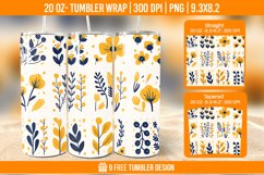 Flowers Tumbler Wrap Designs, Sublimation Wrap Product Image 1