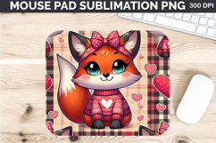 Watercolor Foxes Mouse Pad Sublimation - Valentines PNG Product Image 1
