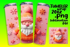 Holiday 3D Santa Claus Tumbler Wrap Sublimation Print 20oz Product Image 1