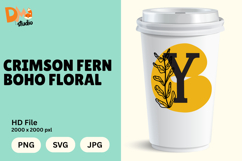 Crimson Fern Boho Floral Monogram Product Image 1