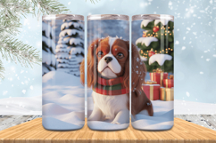 Winter Dog Christmas Snowflake PNG, Icy Tree 20oz Tumbler wr Product Image 1