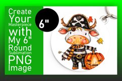 Watercolor Autumn Cow Round Design Art Product Image 1