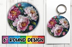 Round Keychain &amp; Coaster - Floral Artistry Product Image 1