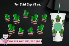 Cactus svg for Full Wrap Venti Cold Cup 24 oz Product Image 5