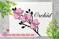Orchid Flower SVG cut file, orchid silhouette, for cricut Product Image 1