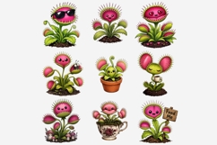Cute Creepy Carnivorous Plant Clipart PNG, Kawaii Venus Product Image 6