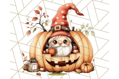 Spooky Cute Halloween Gnome PNG Clipart, Witch Ghost Bat Product Image 3