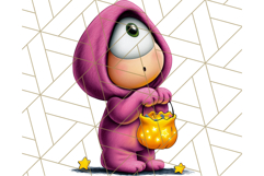 Monster Kids Clipart PNG, Cute Halloween Costume Art Product Image 3