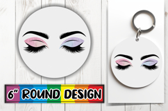 Cheerful Sublimation Circle Coasters, Woman Eyes Product Image 1
