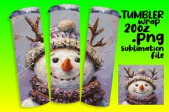 Holiday Snowman Sublimation Wrap - 20oz Tumbler Design Product Image 1