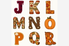 Fall Alphabet PNG Bundle | Autumn Letters A-Z | Harvest Product Image 4