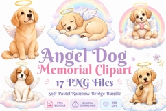 Angel Dog Memorial Clipart | 17 PNG Rainbow Bridge Dog Angel Product Image 1