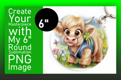 Stylish Circle Design for Keychains , Cute Cow Product Image 1