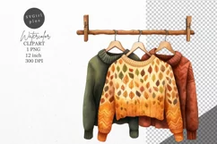Autumn clipart, Cozy sweaters clipart, Fall clipart Product Image 1