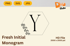 Fresh Initial Monogram - Modern Botanical Letters Product Image 1