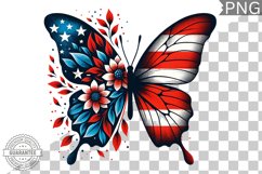 4Th Of July Flora Butterfly - Sublimation 4th of July PNG Product Image 1