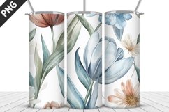 Flowers Tumbler Wrap | Sublimation Design | Tumbler PNG Product Image 1