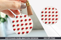 Heart Love Keychain Sublimation - Valentine Keychain PNG Product Image 1