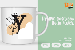 Prairie Rosewood Boho Floral Monogram Product Image 1