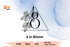 Elegant Emblem Monogram - Botanical Letter SVG | JPG | PNG Product Image 1