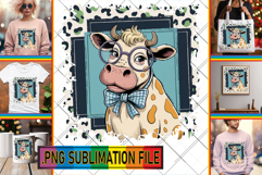 Vibrant TSHIRT Art Ideas PNG, Cute Cow Product Image 1