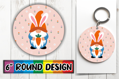 Unique Round Design Car Coasters PNG, Spring Gnomes Product Image 1