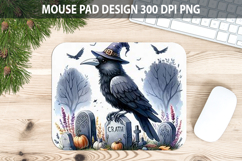 Watercolor Crow Mouse Pad Sublimation - Animal PNG Product Image 1