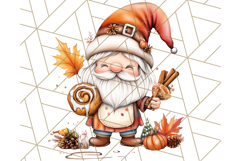 Fall Gnome PNG Clipart, Cute Autumn Gnomes with Pumpkins Product Image 3