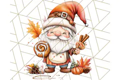 Fall Gnome PNG Clipart, Cute Autumn Gnomes with Pumpkins Product Image 3