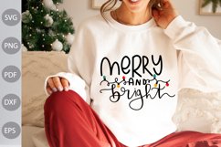 Merry and Bright SVG Cut Files - Christmas SVG Design Product Image 1