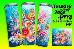 Sublimation PNG 20oz Tumbler Wrap Floral Design Product Image 1