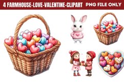 Farmhouse Love Valentine Clipart PNG Product Image 1