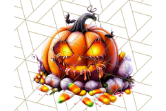 Bright Halloween Dinosaur PNG Clipart with Holiday Elements Product Image 3