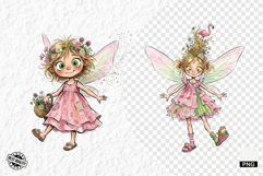 Whimsical Summer Fairy Girl Png Clipart Product Image 1