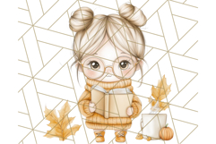 Pumpkin Spice Chibi Girls, Fall Accessories PNG, Cozy Autumn Product Image 3