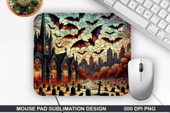 Haunted House Mouse Pad, Halloween Mouse Pad PNG Design Product Image 1