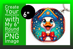 Cute Round Design Keychain Template , Goose Product Image 1