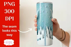 Christmas Highland cow tumbler wrap for sublimation Product Image 2