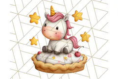 Cute Dessert Unicorn PNG Clipart with Cupcakes & Candies Product Image 3