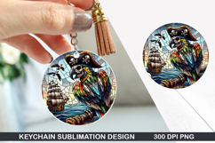Parrot Keychain Sublimation - Halloween Keychain PNG Design Product Image 1