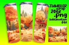 Fall 20oz Tumbler Wrap | Watercolor Autumn Design Product Image 1