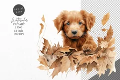 Autumn clipart, Dog clipart, Fall clipart Product Image 1