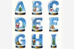 Christmas Globe Alphabet PNG Bundle, A-Z Letters &amp; Numbers Product Image 5